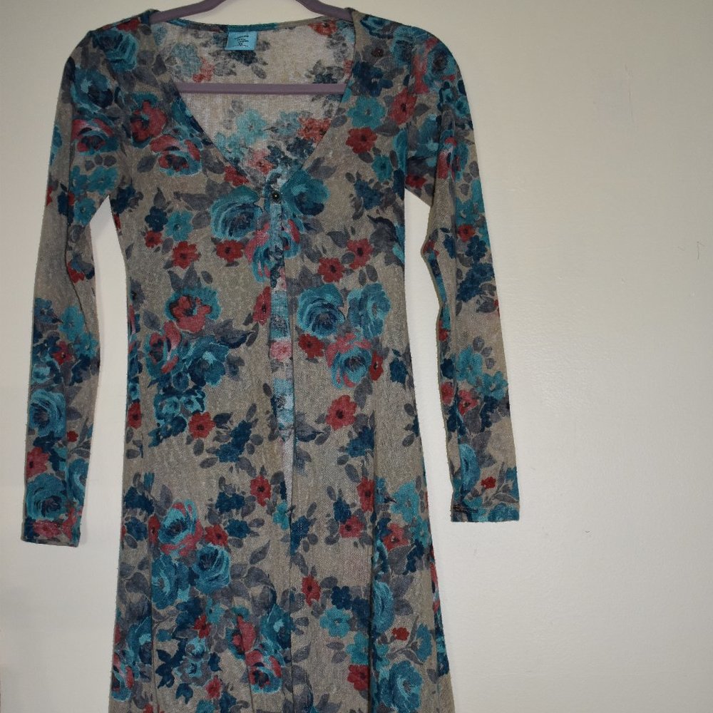 Floral Long-sleeve Cardigan